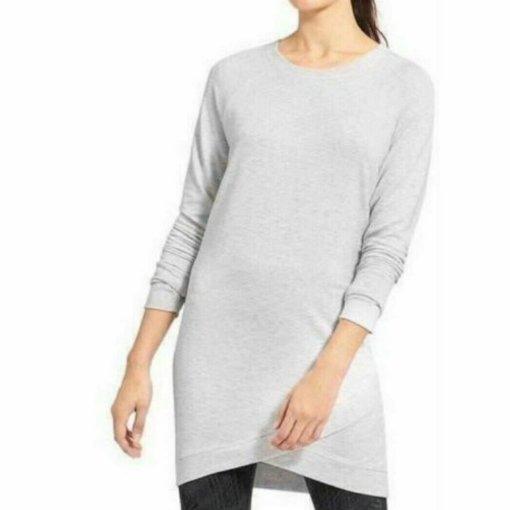Athleta Heather Gray Criss Cross Hem Dress
